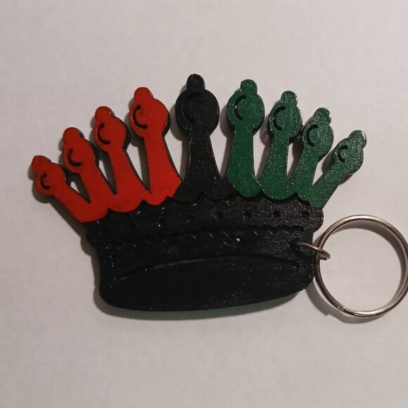 Black King Keyrings Afrocentric Keyrings Handcrafted Keyrings Wooden Keyrings - Picture 1 of 7